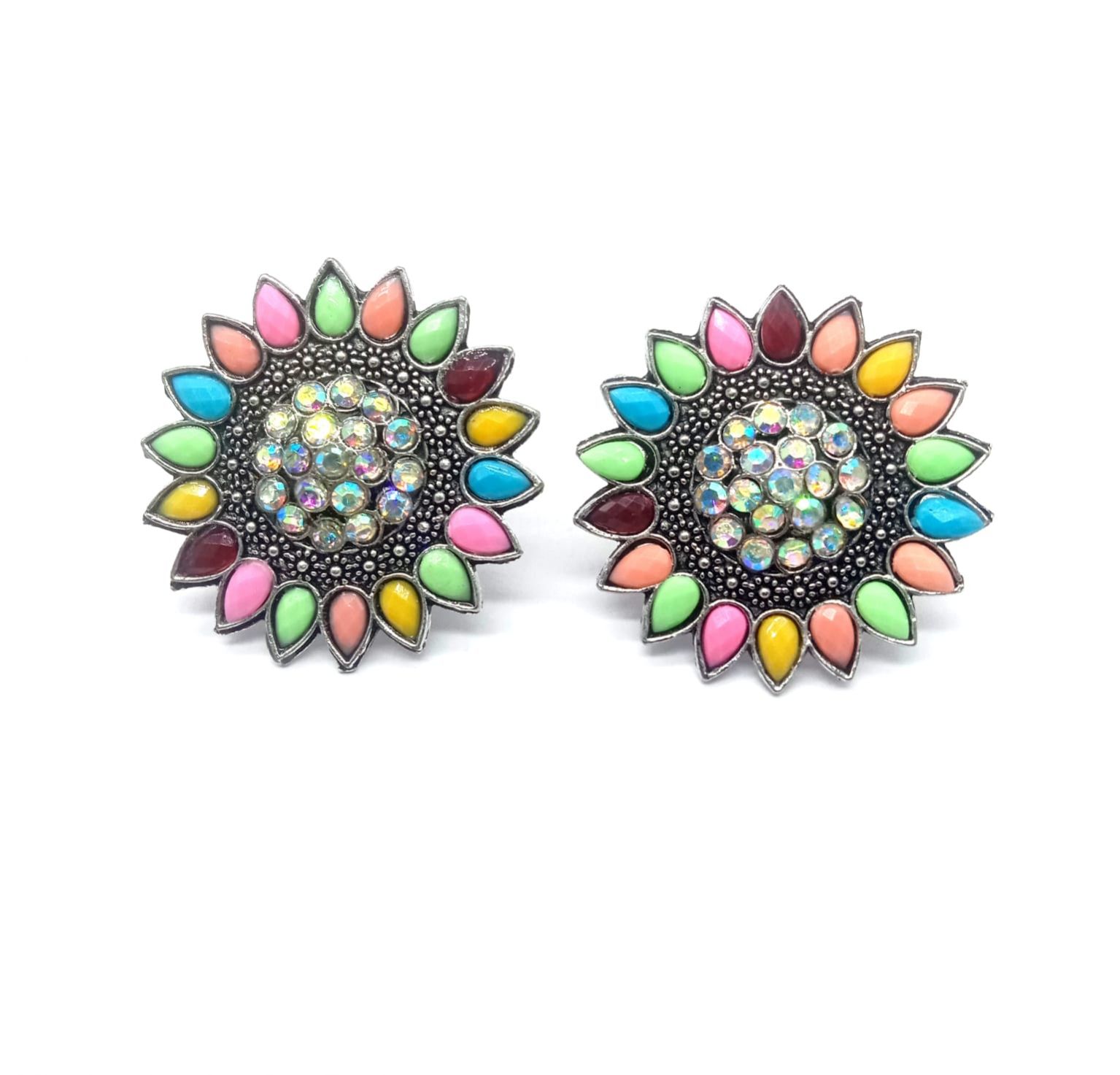 Marble Multi-Color Resin Earrings | Groovy's | Colorful Fall Earrings